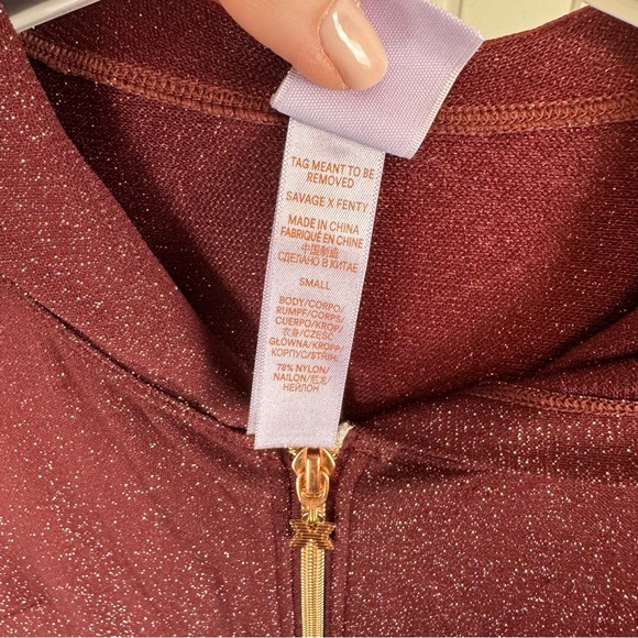 Savage X Fenty Maroon Jumpsuit with Gold Accents - Picture 7 of 7